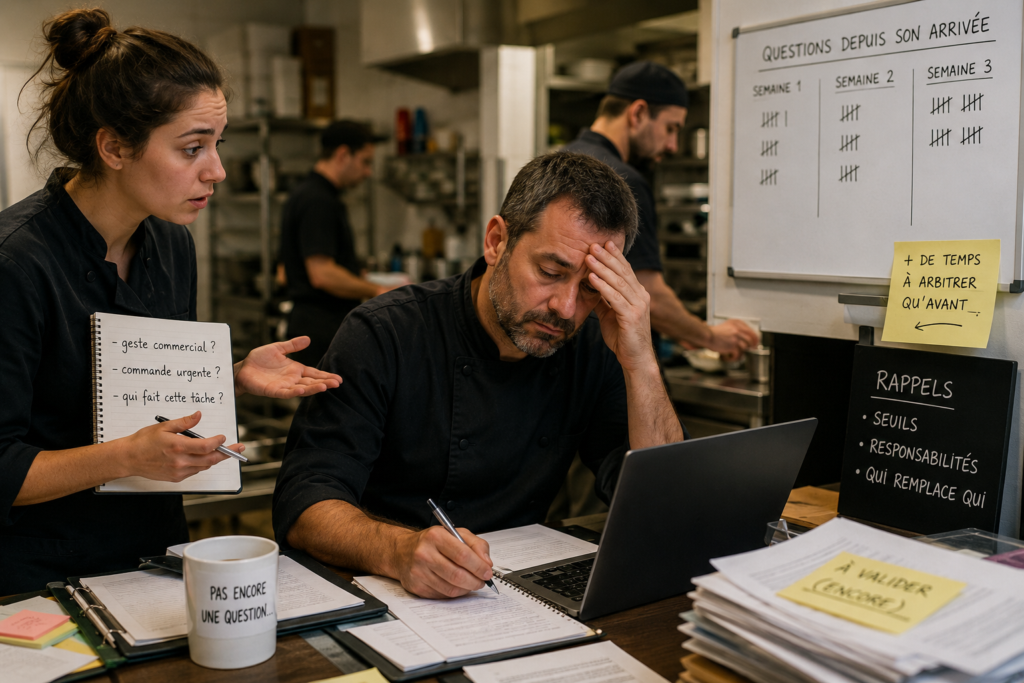 Chef de cuisine sollicité en continu par son équipe faute de fiche de poste claire